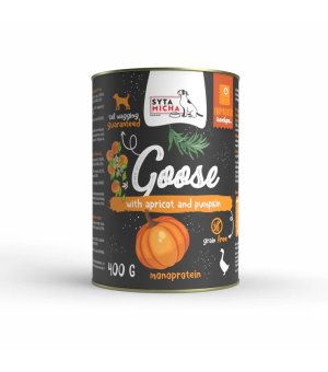 Syta Micha karma mokra dla psów dorosłych Classic Gęś z Morelą i Dynią 400g