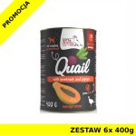 Syta Micha karma mokra dla psów dorosłych Classic Przepiórka z Burakiem i Papają ZESTAW 6x 400g