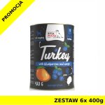 Syta Micha karma mokra dla psów dorosłych Classic Indyk z Jagodami i Mango ZESTAW 6x 400g