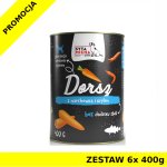 Syta Micha karma mokra dla psów dorosłych Classic Dorsz z Marchewką i Krylem ZESTAW 6x 400g