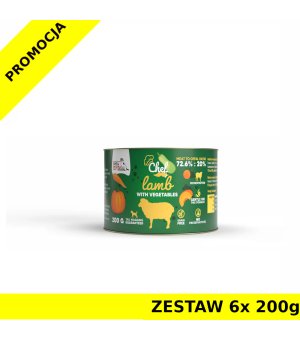 Syta Micha karma mokra dla psów dorosłych CHEF Jagnięcina z Warzywami ZESTAW 6x 200g