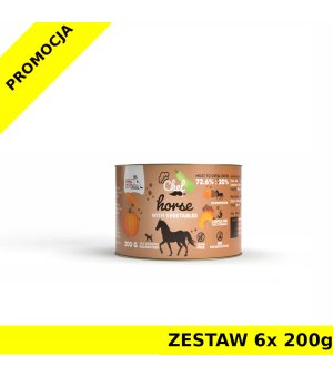 Syta Micha karma mokra dla psów dorosłych CHEF Konina z Warzywami ZESTAW 6x 200g