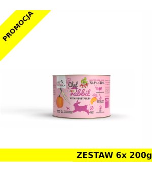 Syta Micha karma mokra dla szczeniąt CHEF Królik z Warzywami JUNIOR ZESTAW 6x 200g