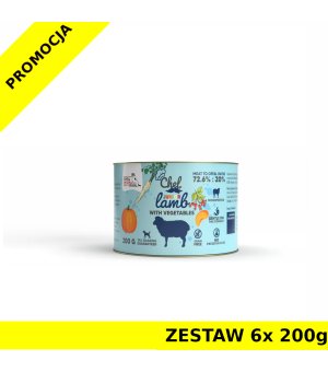Syta Micha karma mokra dla szczeniąt CHEF Jagnięcina z Warzywami JUNIOR ZESTAW 6x 200g
