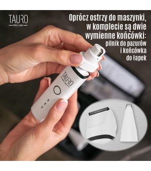 Tauro Pro Line Bezprzewodowa maszynka do strzyżenia - Trymer i Pilnik 3w1