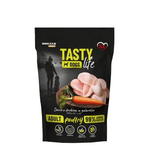 Tasty Dogs Life karma mokra dla psów dorosłych danie w galaretce Drób 500g saszetka