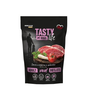 Tasty Dogs Life karma mokra dla psów dorosłych danie w galaretce Cielęcina 500g saszetka
