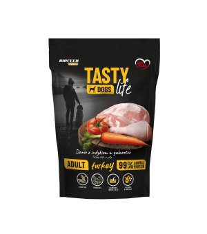 Tasty Dogs Life karma mokra dla psów dorosłych danie w galaretce Indyk 500g saszetka