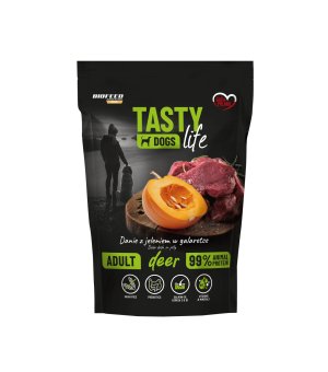 Tasty Dogs Life karma mokra dla psów dorosłych danie w galaretce Jeleń 500g saszetka