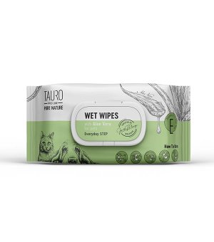 Tauro Pro Line Pure Nature Chusteczki Nawilżane Aloe Vera dla Psów i Kotów 40 szt.