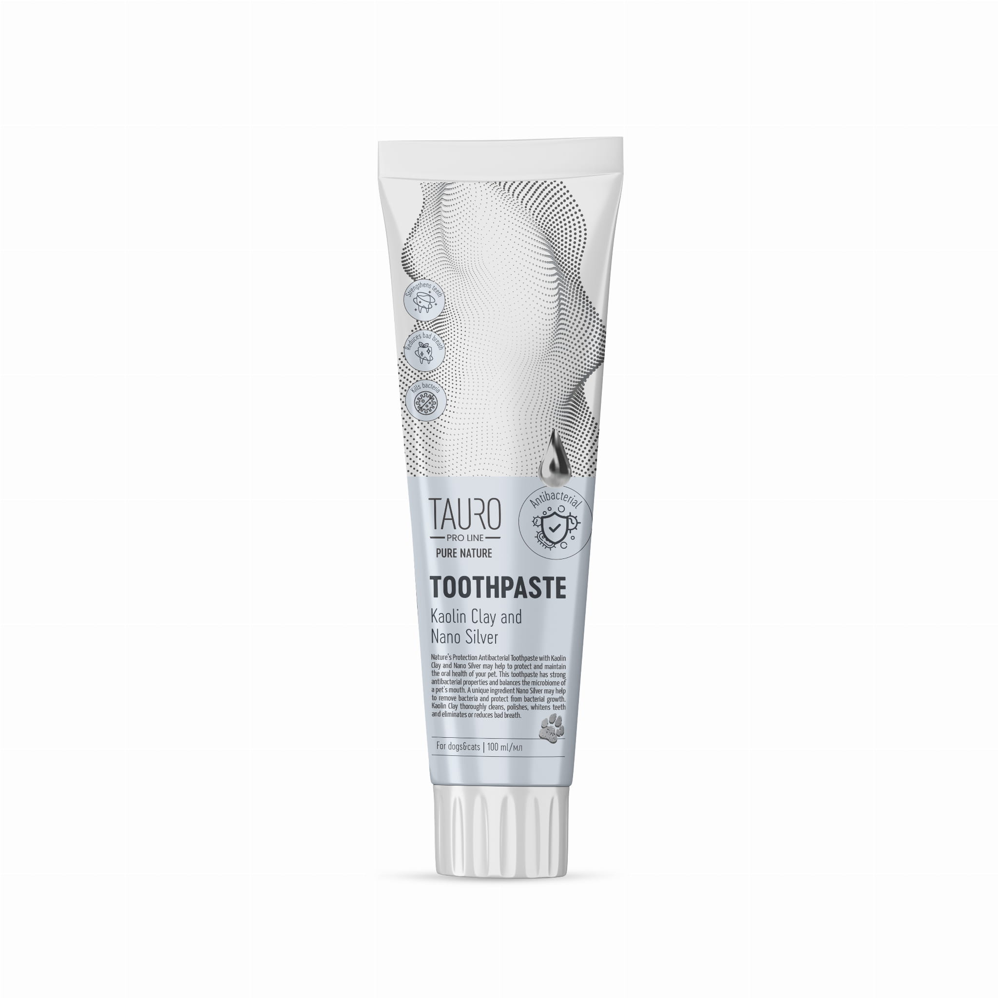 Tauro Pro Line Pure Nature Pasta do Zębów dla psów i kotów z Kaolinem i Nanocząsteczkami Srebra 100ml