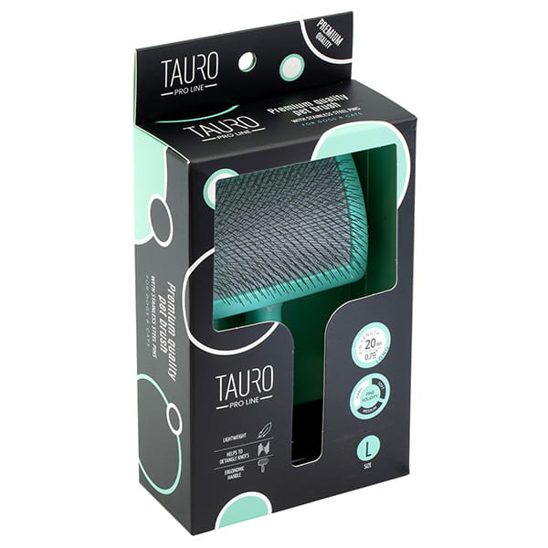 Tauro Pro Line Szczotka groomerska, twarde piny stal nierdzewna 11mm miętowa