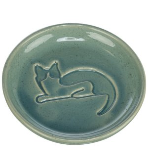 Trixie Miska ceramiczna z wytłoczonym kotem niebieska 150ml 14,5cm