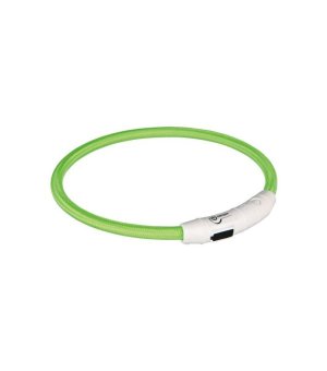 Trixie Obręcz z lampą błyskową USB 65cm zielona