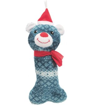 🎄🎁 Pluszak świąteczny - w kształcie kości Renifer / Miś 31cm do zabawy dla psa - Trixie