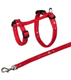 Trixie szelki regulowane dla dużych kotów ze smyczą "Good Luck!"