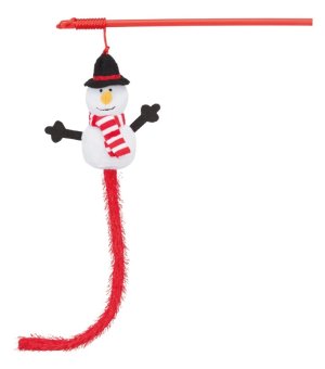 🎄🎁 Wędka z bałwankiem do zabawy z kotem - długość 31cm - Trixie