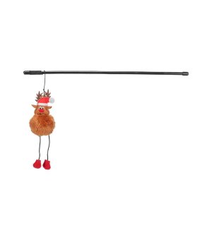 🎄🎁 Świąteczna wędka z Reniferem - 45cm - do zabawy z kotem - Trixie Xmas