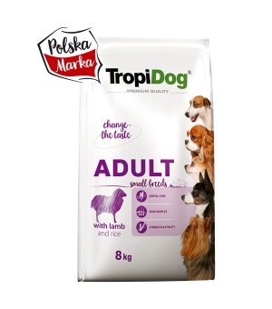 TROPIDOG PREMIUM ADULT small breeds LAMB RICE 8KG