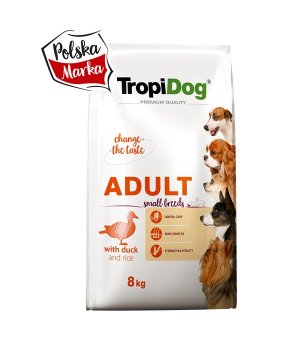 TROPIDOG PREMIUM ADULT small breeds DUCK RICE 8KG