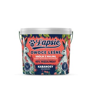 ŁAPSIE  Kabanosy dla psów OwoceLasu Królik z Maliną 160g
