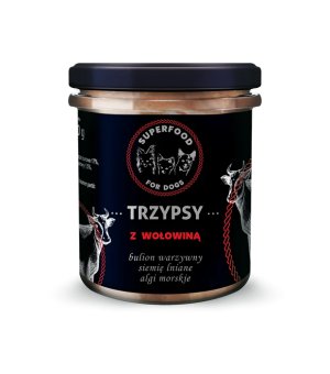 TRZY PSY Karma mokra dla psów w słoiku Wieprzowina z Wołowiną 300g
