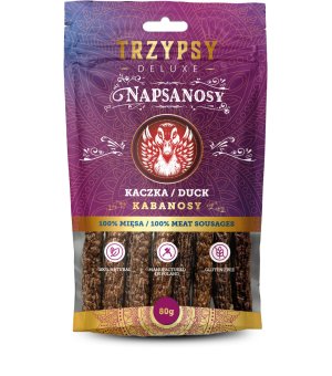 TRZY PSY NAPSANOSY Kabanosy z Kaczki 80g