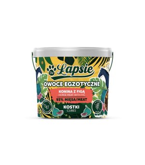 ŁAPSIE Treningowe Kostki dla psów Owoce Egzotyczne Konina z Figą 160g