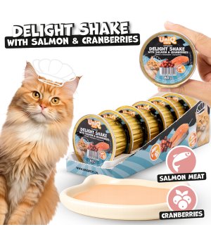 UNIQ PETS Delight Shake kremowy shake dla kota - Łosoś z Żurawiną 60g