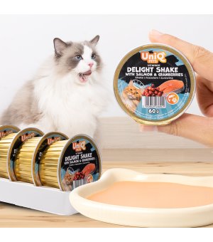 UNIQ PETS Delight Shake kremowy shake dla kota - Łosoś z Żurawiną 60g