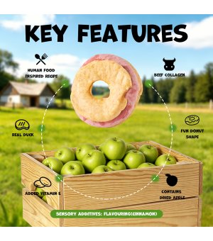 UNIQ PETS Donut kolagenowy - Kaczka z Jabłkiem 1szt.