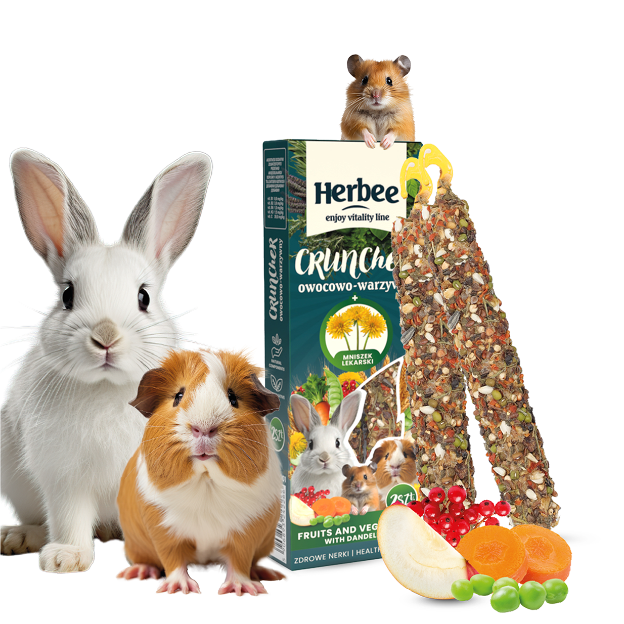 UNIQ PETS HERBEE Kolby Owocowo-Warzywne z Mniszkiem Lekarskim 115g