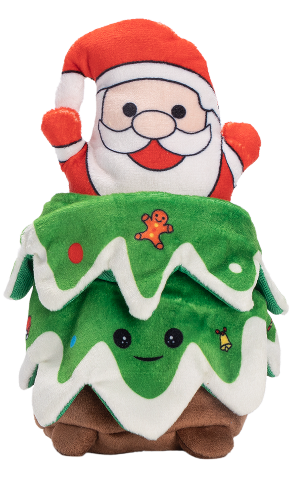 🎄🎁 UNIQ PETS pluszowy Mikołaj w Choince z piszczałką