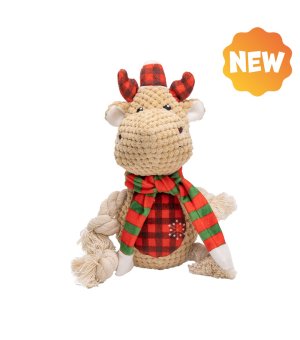 🎄🎁 UNIQ PETS Pluszowy Rudolf szarpak z piszczałką 27cm