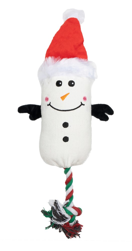 🎄🎁 UNIQ PETS Pluszowy szarpak Bałwanek piszczałką 40cm