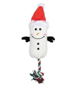 🎄🎁 UNIQ PETS Pluszowy szarpak Bałwanek piszczałką 40cm