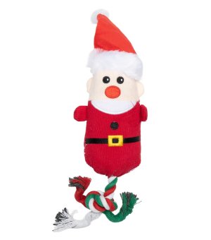 🎄🎁 UNIQ PETS Pluszowy szarpak Św. Mikołaj z piszczałką 40cm