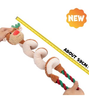 🎄🎁 UNIQ PETS Pluszowy Zawinięty Reniferek szarpak 36cm