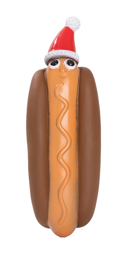 🎄🎁 UNIQ PETS Winylowy Świąteczny Hot Dog 18,5cm
