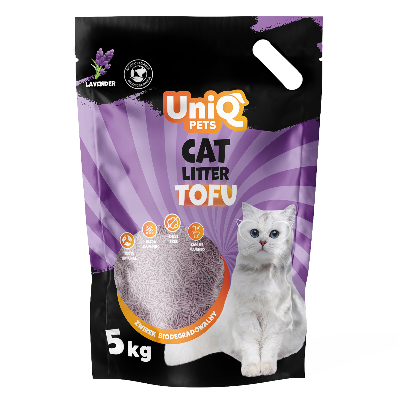 UNIQ PETS Żwirek Tofu Biodegradowalny Lawenda - 12L