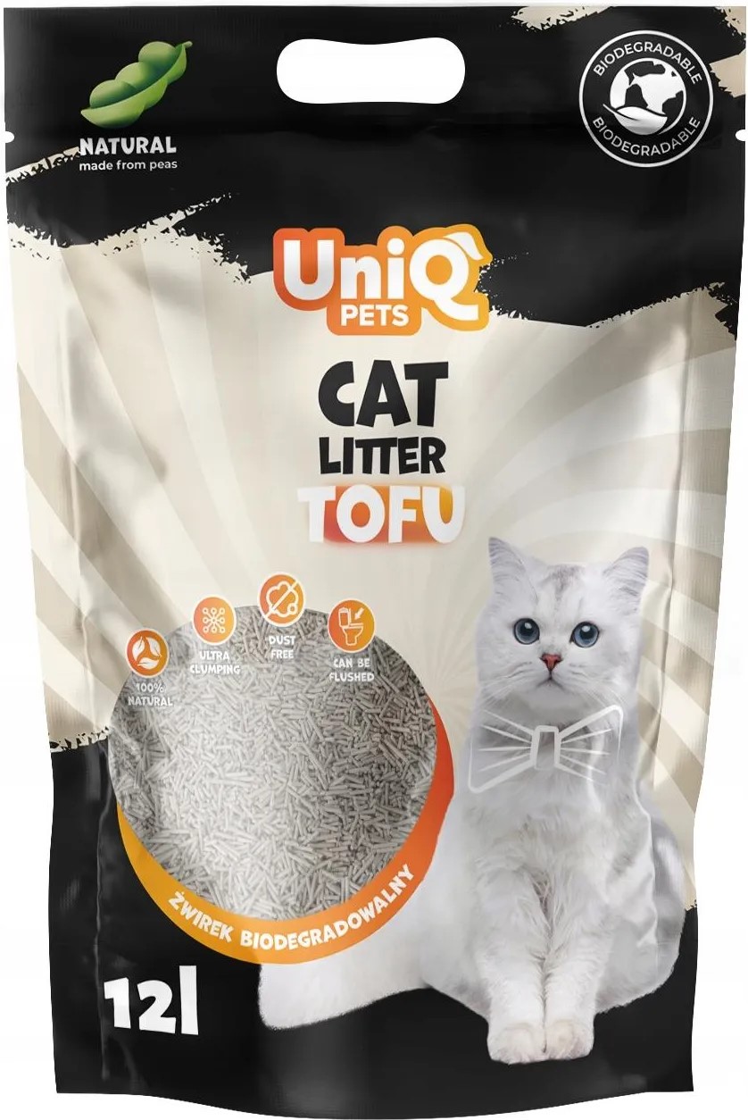 UNIQ PETS Żwirek Tofu Biodegradowalny Naturalny - 12L