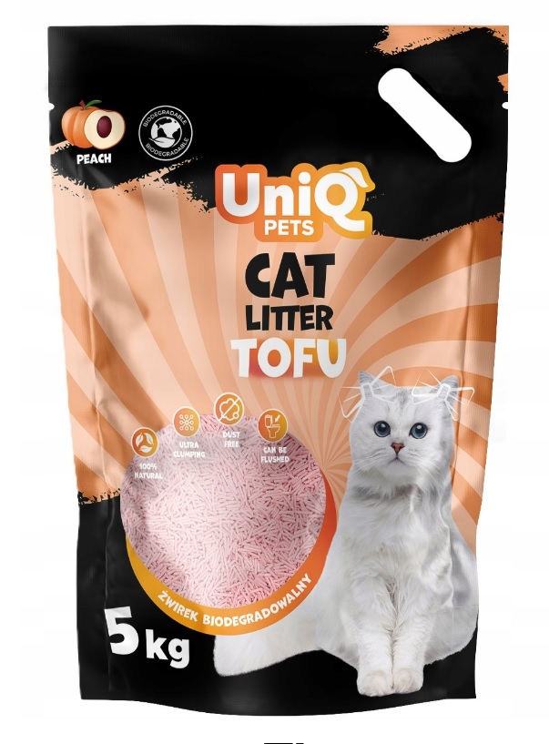 UNIQ PETS Żwirek Tofu Biodegradowalny Brzoskwinia - 12L