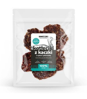 UNISZKI naturalny gryzak Kotleciki z Kaczki z ryżem i pietruszką 100g