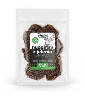 UNISZKI naturalny gryzak Nuggetsy z Jelenia z ryżem i pokrzywą 70g