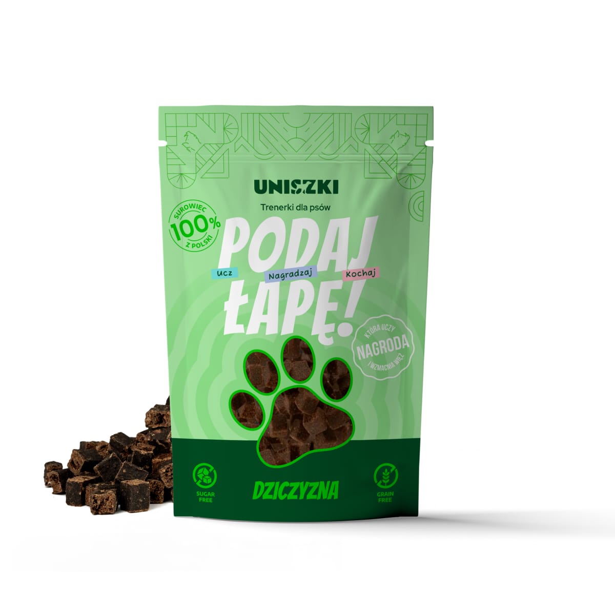 UNISZKI Trenerki Podaj Łapę Dziczyzna 90g