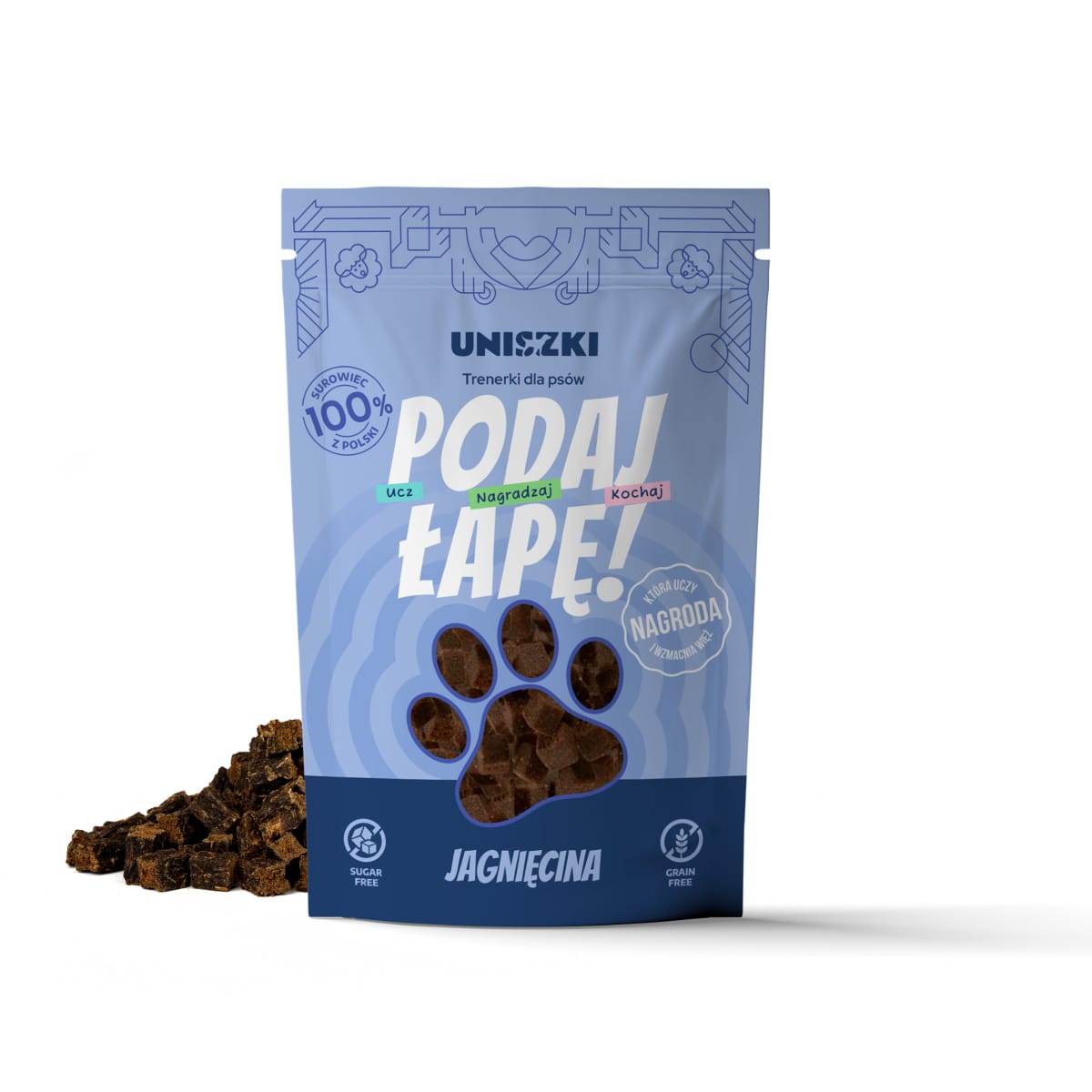 UNISZKI Trenerki Podaj Łapę Jagnięcina 90g