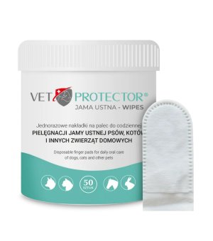 Vet Protector Jama Ustna - Naparstki do czyszczenia zębów 50szt