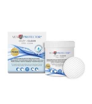 Vet Protector Oczy Clean - nasączane płatki do czyszczenia oczu dla psa i kota 50szt.