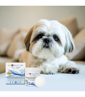 Vet Protector Oczy Clean - nasączane płatki do czyszczenia oczu dla psa i kota 50szt.