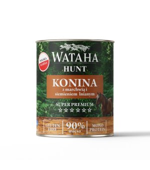 Wataha karma mokra Adult HUNT MONO Konina z Marchwią i Siemieniem Lnianym 800g